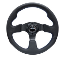 NRG Sportratt Läder med Blåa Sömmar 320mm